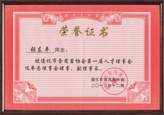 2013年12月遵化市食用菌協(xié)會第一屆人才理事會副理事長（帶鏡框）.jpg